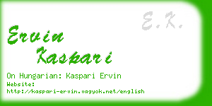 ervin kaspari business card